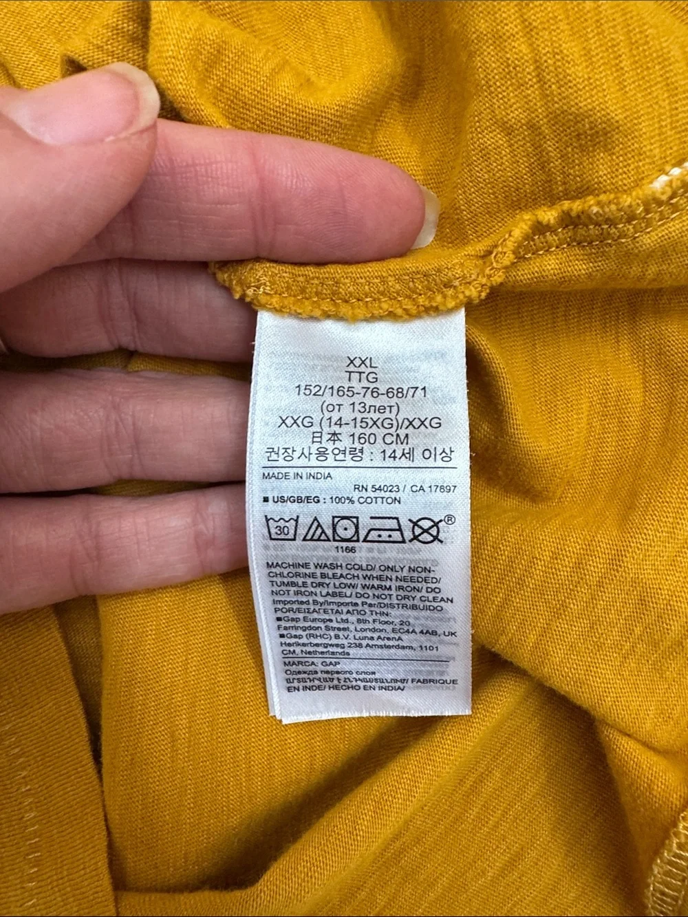 GAP Mustard Short Sleeve Pocket Tee - Boys
